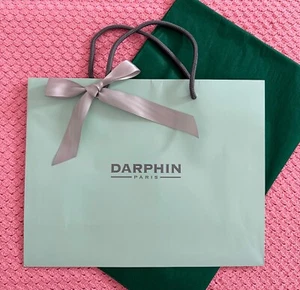 Neu DARPHIN PARIS Hautpflege großer Laden EINKAUF Papier GESCHENKTÜTE mit BAND & Taschentuch - Bild 1 von 4