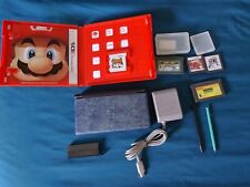 Nintendo DS Lite Blue Handheld System with Ganes Ninja Turtles Mario Charger 