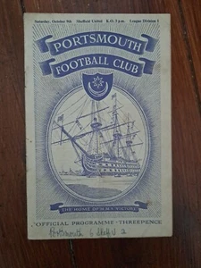 PORTSMOUTH V SHEFFIELD UNITED 1954-55 DIV 1 - Picture 1 of 2