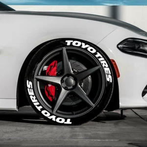 TOYO TIRES Permanent Tire Lettering Sticker 1.20'' 15''-24'' Rim 4 Tires Kit - Picture 1 of 6