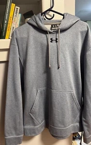 Vintage Under Armour Hoodie Adult Size Medium Center Logo Hooded Sweatshirt - Picture 1 of 4