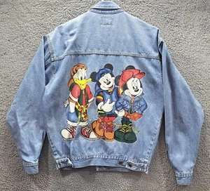 VTG 90s Mickey By Jerry Leigh Denim Jacket Hip Hop Minnie Donald Women's Small - Picture 1 of 12