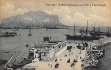 1730) PALERMO IL MONTE PELLEGRINO COL PORTO E L'ANTEMURALE. VIAGGIATA NEL 1922.