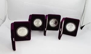 Lot of 4- 1986 1988 1992 1993 W U.S. Silver Eagle Proof Set Box & COA - Picture 1 of 8