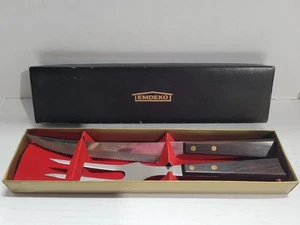 Vintage EMDEKO Carving set In Box - Beautiful Wooden Handles - Picture 1 of 7