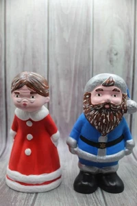 Santa/Mrs. Claus Hand Painted Vintage Ceramic Figures 7 1/2 Tall Christmas Decor - Picture 1 of 7