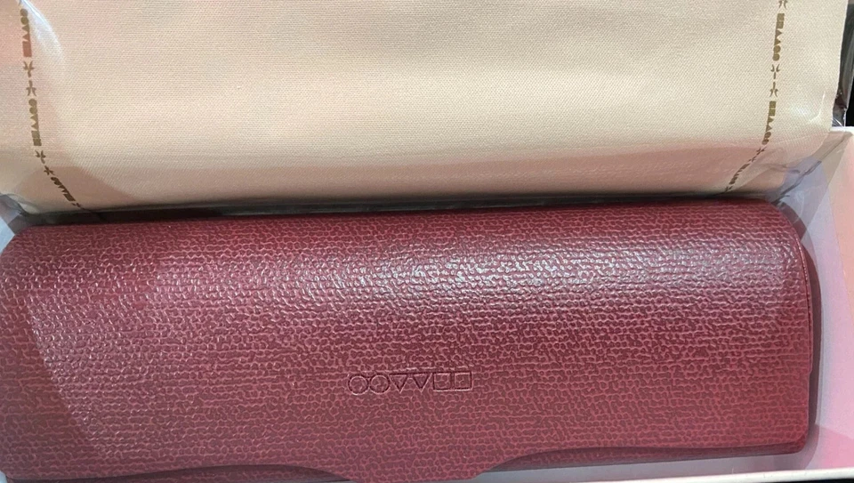 Oliver Peoples Vintage Estuche para Gafas de Cuero Borgoña con Estuche NUEVO Foto 1 de 2