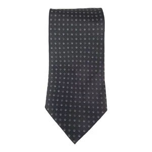 Bill Blass Men's Necktie Black White Tan Dots Silk Tie - Picture 1 of 6