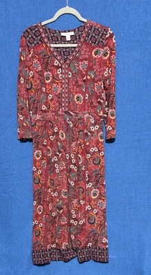 Maxi Vestido Coldwater Creek Para Mujer S Óxido Floral Pradera Cottagecore Bloomcore Foto 1 de 4