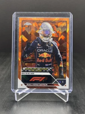2023 Topps Chrome Sapphire F1 Max Verstappen GP Winner Italy Orange 11/25 #159 - Image 1 of 2