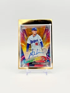 2024 Topps Chrome Logofractor Future Stars Auto On Card Yoshinobu Yamamoto /50 - Picture 1 of 3