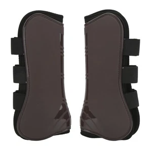 (Brown Front And Hind Set L)4Pcs Horse Front Hind Leg Boots PU Neoprene Horse - Picture 1 of 12