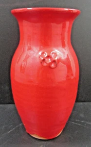 Ben Owen III Pottery Vase Chinese Red Glaze Flared Rim Signed 2000 As Is - Picture 1 of 12