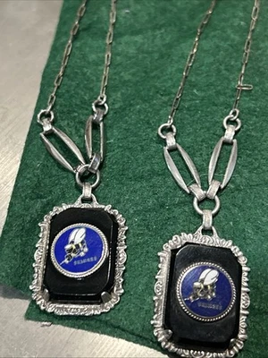 Collares Seabees Esmaltados Plata Esterlina Plata Esterlina Antiguos Segunda Guerra Mundial Foto 1 de 4