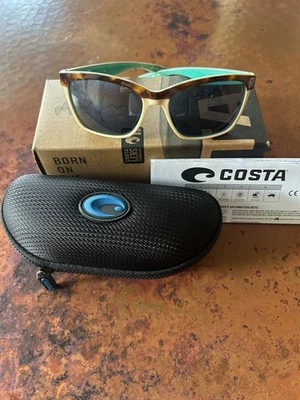 Lente Costa Del Mar Anna Retro Tort/Crema/Verde y Gris Nueva en Caja Hecha en EE. UU. Foto 1 de 4