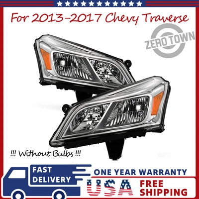 Chrome OE Style Headlights Headlamps Set Left+Right For 2013-2017 Chevy Traverse Foto 1 de 4