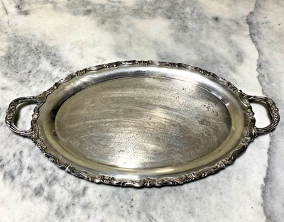Plato GRANDE Plateado - Bandeja para Servir con Manejo de Despensa de Mayordomo ATQ-FB ROGERS Foto 1 de 4