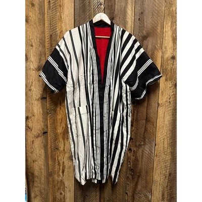 Bata Kimono De Colección Rojo Terry Tela Forrada Unisex Costera Ropa de Salón Talla Única Foto 1 de 4