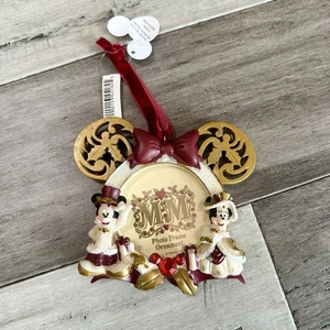 Mickey And Minnie Christmas Photo Frame Ornament Disney Parks Victorian with tag - Picture 1 of 4