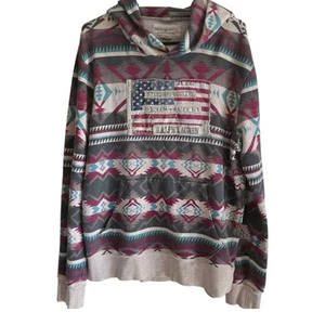 Denim & Supply Polo Ralph Lauren Aztec Southwestern Hoodie Flag Men's Size L - Picture 1 of 11