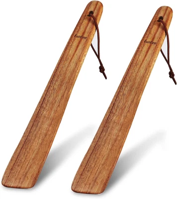 Paquete de 2 espátulas de madera de teca, cucharas de madera de 12 pulgadas para cocinar, iniciador de masa madre,  Foto 1 de 4