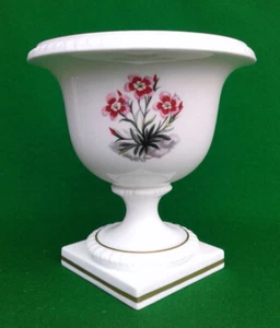 6” ROYAL WORCESTER PEDESTAL VASE - ALPINE FLOWERS. - Picture 1 of 10
