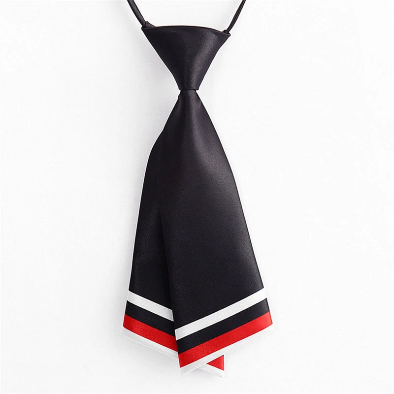 Japanese Lady Girls Tie Satin Pre-tied Necktie Uniform Cute Preppy Style Decor - Image 1 of 4