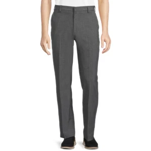 George Men’s Comfort Classic Fit Flat Front Suit Formal Grey Dress Pants - Picture 1 of 3