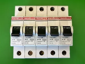 Havells MCB C4 HSL104C B6 HSL106B B16 HSL116B B20 HSL120B B32 HSL132B - Picture 1 of 9