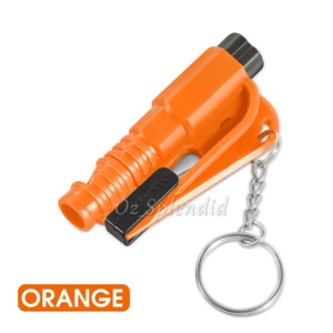 Car Window Glass Breaker Emergency Escape Tool Safety Seat Belt Cutter Key Ring - Picture 1 of 13