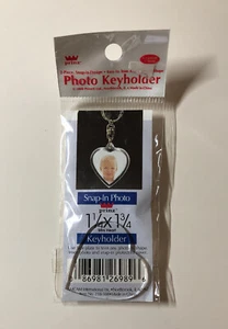 Photo Keyholder Snap-In Photo Crystal Clear Mini Heart - Picture 1 of 2