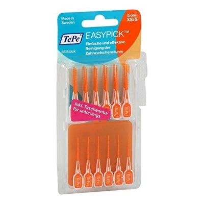 ‎TEPE TePe Easy Pick Interdental Brush, Orange, Size: XS/S, Pack of 1 x 36