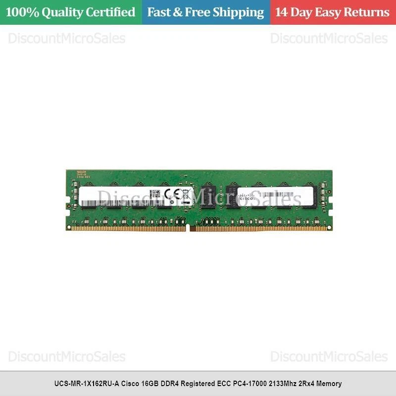 UCS-MR-1X162RU-A Cisco 16GB DDR4 Registered ECC PC4-17000 2133Mhz 2Rx4 Memory - Image 1 of 1