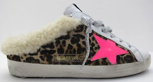 Brand New GOLDEN GOOSE 35/5US Women's Super-Star Sabot Leopard Print w/Pink Star - Picture 1 of 24
