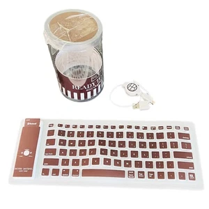 Henri Bendel Ready To Roll Portable Travel USB Bluetooth Keyboard - Brown - Picture 1 of 7