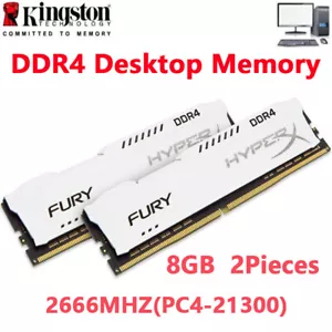 HyperX FURY DDR4 16GB 2X8GB 2666 PC4-21300 Desktop RAM Memory DIMM 288PINS 1.2V - Picture 1 of 12