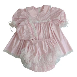 Haian Rosa PVC Adulto BabySissy Estilo Vestido con Gorro y Juego de Florers a Juego - Imagen 1 de 24