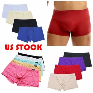 Men's Ice Silk Boxer Briefs Seamless Lingerie Underwear Shorts Breathable AU - Picture 1 of 82