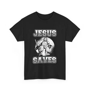 Jesus Saves Religious Christian Faith Hockey T-Shirt - Picture 1 of 15