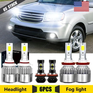 For Honda Pilot 2006-18 Combo LED Headlight High Low Fog Light Bulbs Kit 6000K - Bild 1 von 12