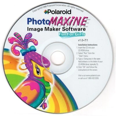 Polaroid PhotoMAXINE for Girls (PC-CD, 1998) for Windows - NEW CD in SLEEVE - Image 1 of 3
