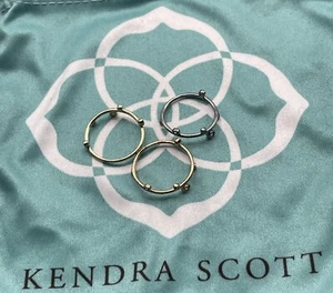Kendra Scott Ring Stack 3 Rings Gold/Silver/Yellow Gold Size Size 6 & 7 Small - Picture 1 of 6