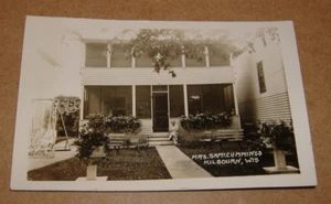 c1925 Mrs Sam Cummings Kilbourn Wisconsin RPPC WI Town View - Picture 1 of 2