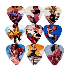 Pin Up Girl Vintage Retro Style Gitarren-Plektren-Set Musik Gitarrist Geschenk  - Bild 1 von 2