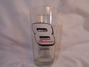 2002 "Soph" Yr. DALE EARNHARDT Jr. #8 Budweiser Bud NASCAR Bar Beer Drink Glass - Picture 1 of 9