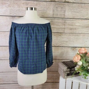 Neu mit Etikett Vineyard Vines schulterfreie Blackwatch Top 6 - Bild 1 von 8