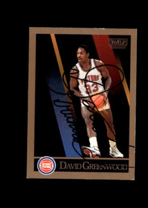 David Greenwood 1990-91 SkyBox Pistons authentic autographed card