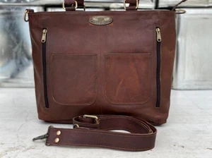 16" Handmade Women Leather Tote Shopping Shoulder Crossbody Bag Purse Handbag - Picture 1 of 11