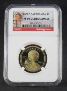 2008 S Sacagawea $1 NGC PF69 Original Portrait Label (001) - Picture 1 of 6