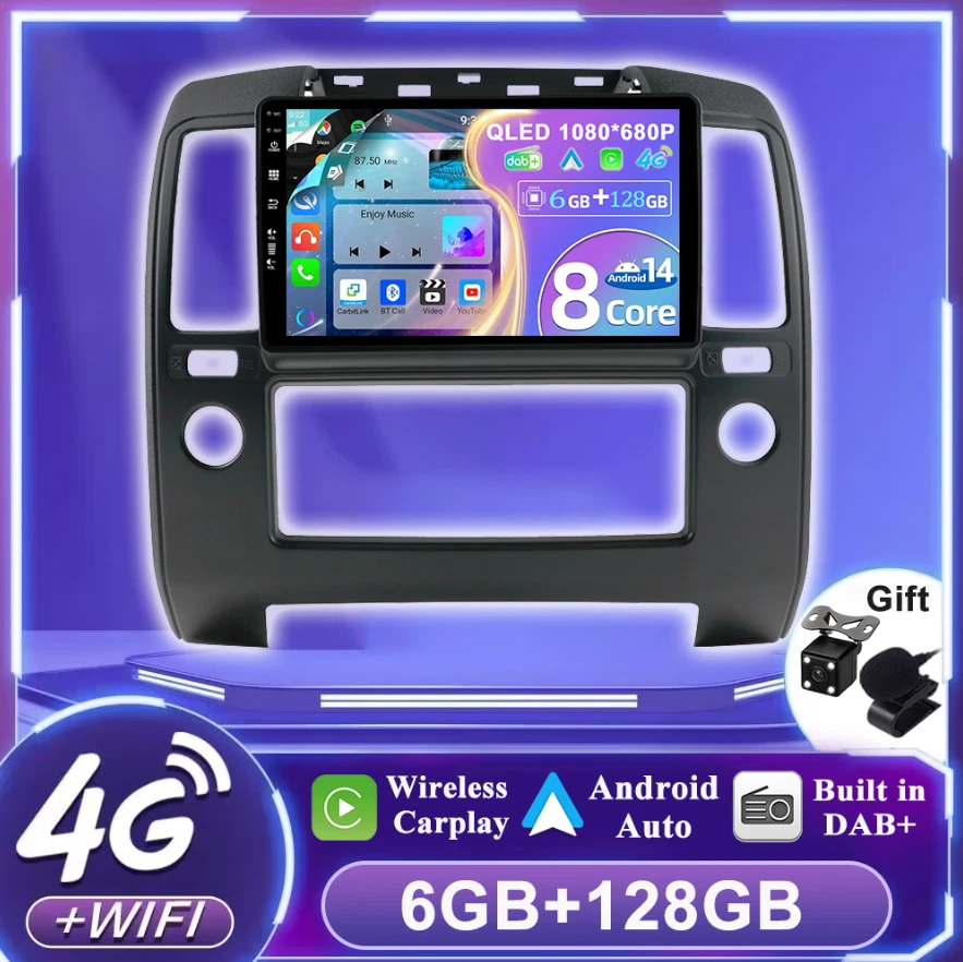 DAB+ Für Nissan Navara D40 2005-11 Autoradio Android14 Navi GPS Car Play QLED 4G - Bild 1 von 4